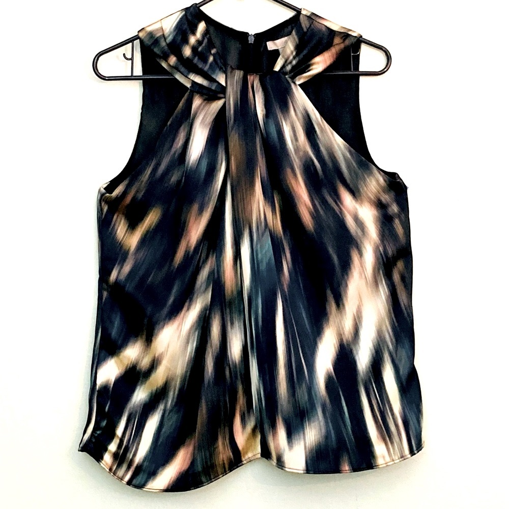 *H&M twist-neck top watercolor black / gray S